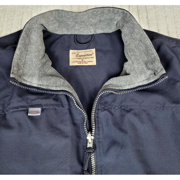 Small U.S. Expedition Mens Navy & Gray Zip-Up Lined Vest Outdoor Casual Sport - Picture 2 of 6